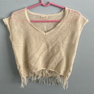 Light cropped boutique fringe bottom top